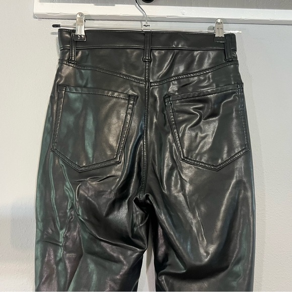 Abercrombie & Fitch The Ankle Straight Ultra High Rise Faux Leather Pants Size 0 - Picture 6 of 8